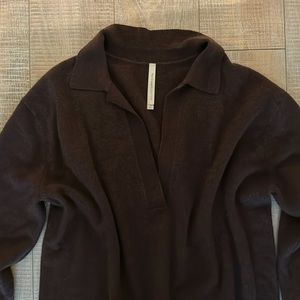 NWOT BABATON BROWN wool collared sweater size medium